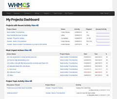 wbTeamPro Client Default Dashboard
